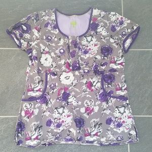 Healing Hands Floral Scrub Top